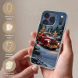 Kersttruck - Sneeuwbos - Rood Telefoonhoesje iPhone 17 Pro Max klein -sfeer3_DE