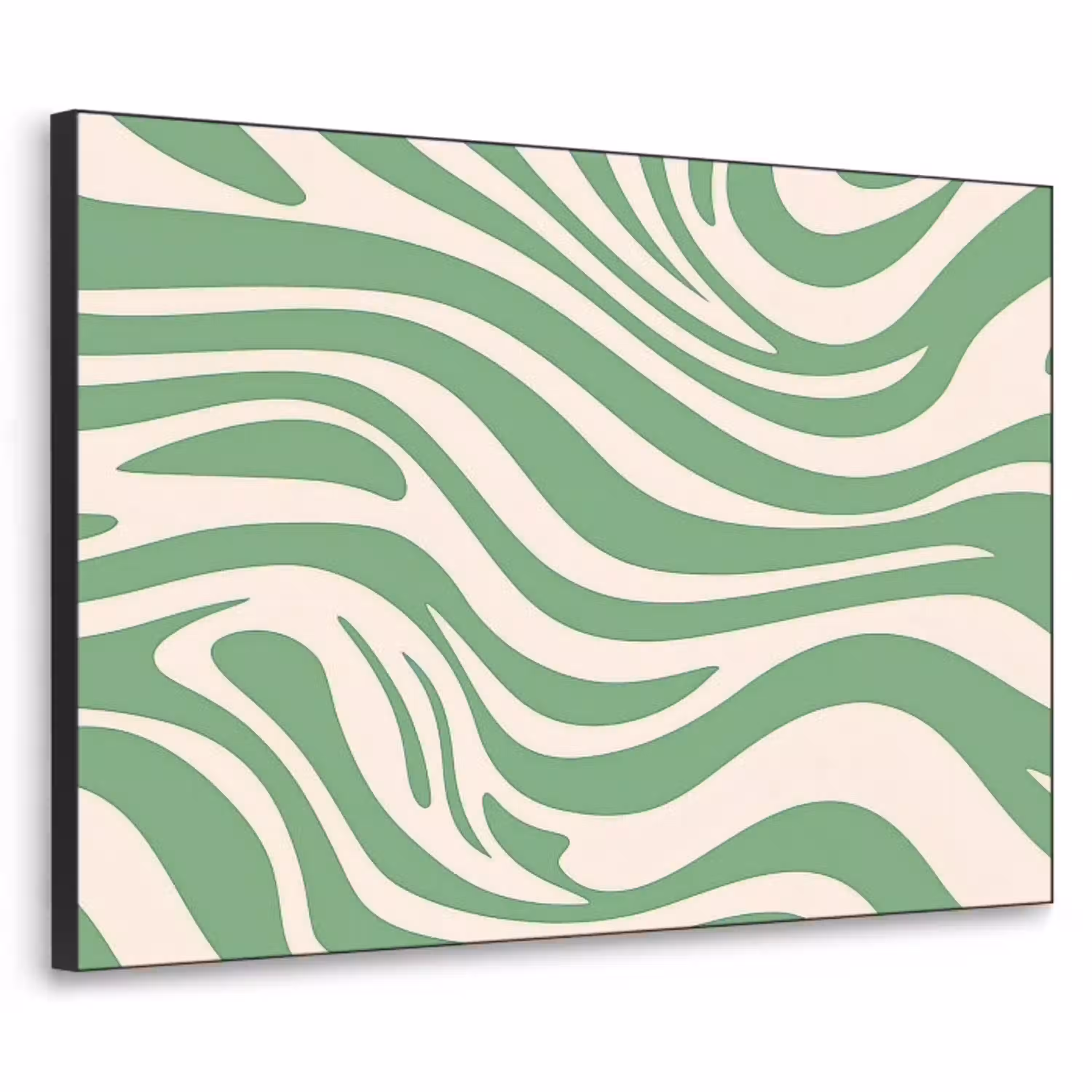 Zebrapatroon - Groen - Retro Textielframe - compleet frame klein -3d
