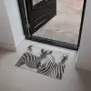 Zebra's - Zwart - Wit Deurmat klein -sfeer5