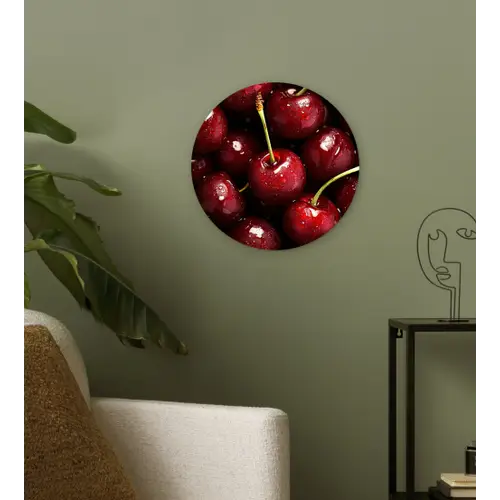 Rood - Fruit - Kersen Wandcirkel plexiglas klein -sfeer3