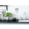Bloemen - Blauw - Lijnen - Bloemblaadjes Muursticker klein -keuken