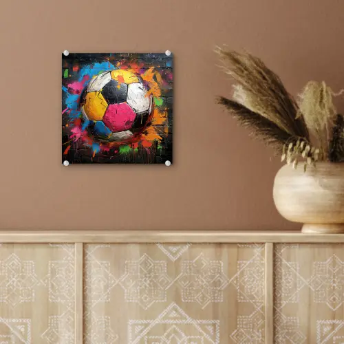 Graffiti - Voetbal - Muur - Street art - Sport plexiglas 5mm klein -sfeer5