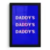 Blauw - Daddy's - Blokletters fotolijst zwart zonder passe partout klein -3d