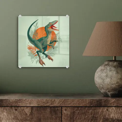 Dino - Bladeren - Grafisch - Groen plexiglas 5mm klein -sfeer3