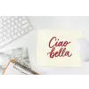 Ciao bella - Rood - Wit - Minimalistisch muismat rubber klein -witbureau