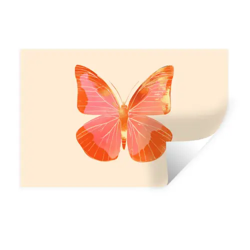 Vlinder - Minimalistisch - Roze Muursticker klein -3d