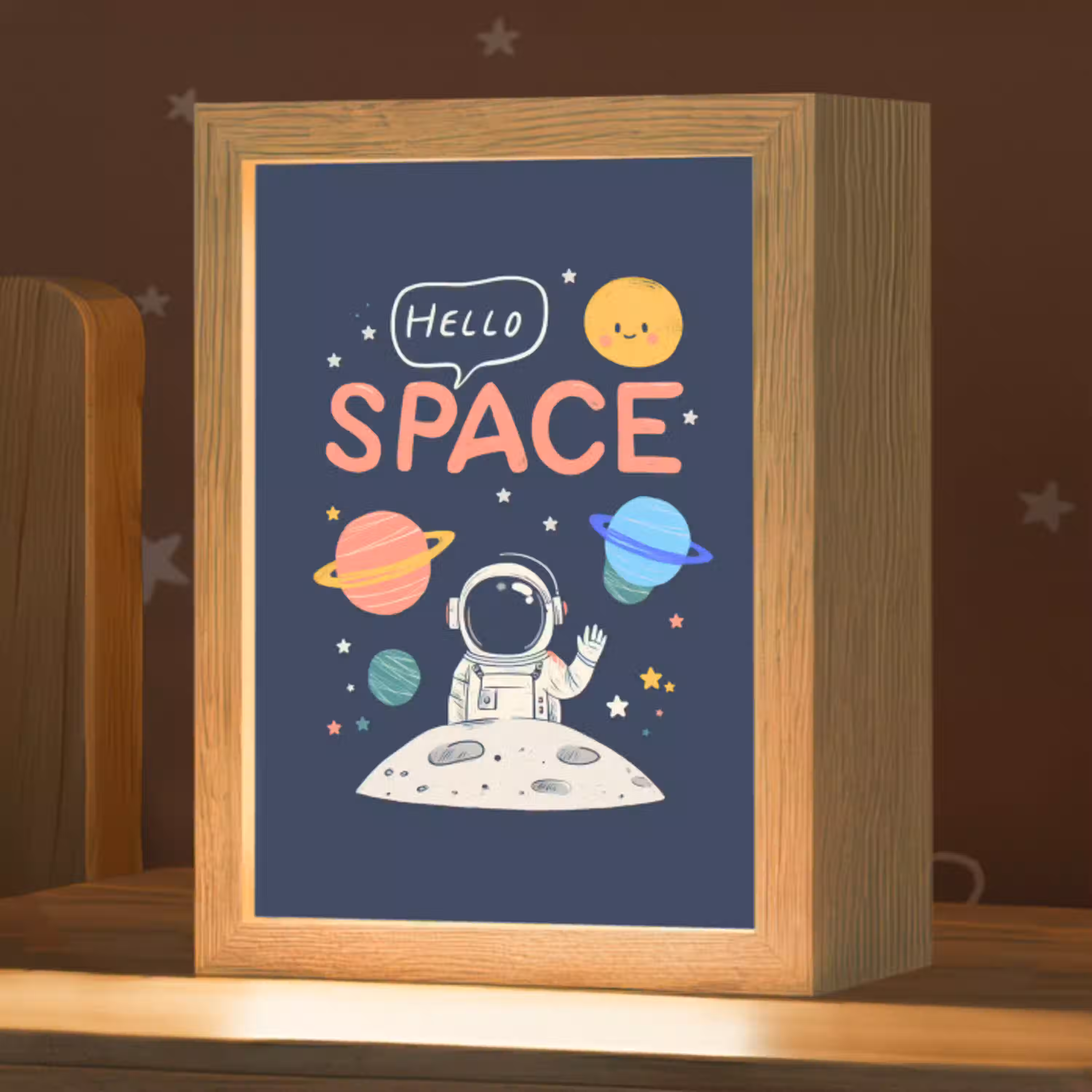 Astronaut - Ruimte - Planeten Light Box met kabel klein -zzz_3d_website