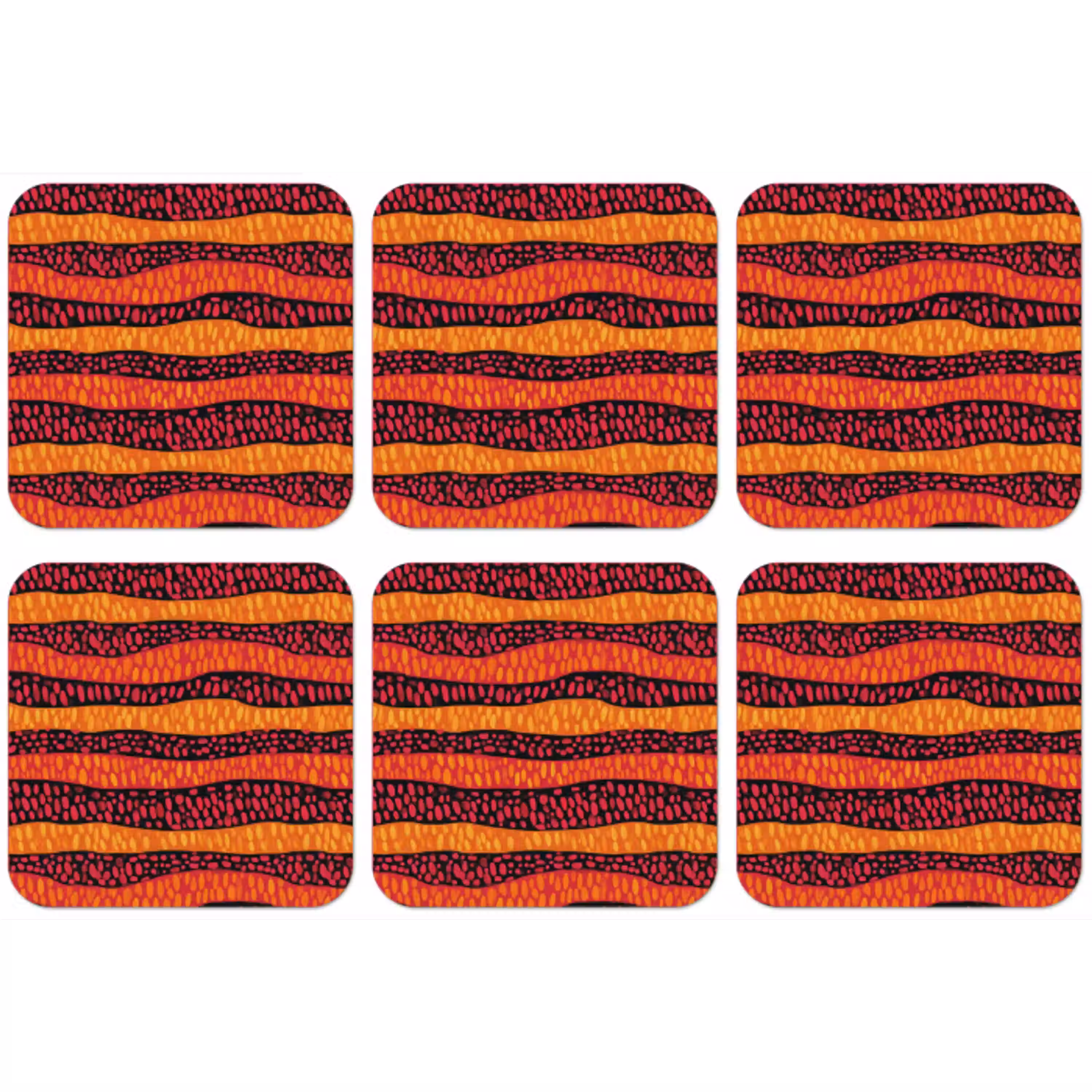 Oranje - Roze - Expressief - Patroon onderzetter kurk middel 366 -zkaufland3dotto