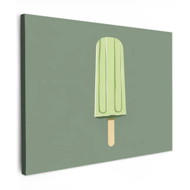 Canvas Print - Green - Water ice cream - Stick - Illustration