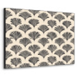 Waaiers - Botanisch - Zwart - Beige Textielframe zwart klein 947 -3d