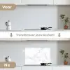 Marmer - Wit - Grijs - Luxe - Marmerlook - Structuur keuken achterwand spatscherm klein -voor_na_NL