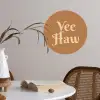 Yee haw - Bruin - Minimalistisch Wandcirkel behangsticker klein -sfeer3