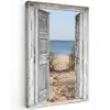 Deur naar de zee Tuinposter op houten frame 2 cm dik klein -3d
