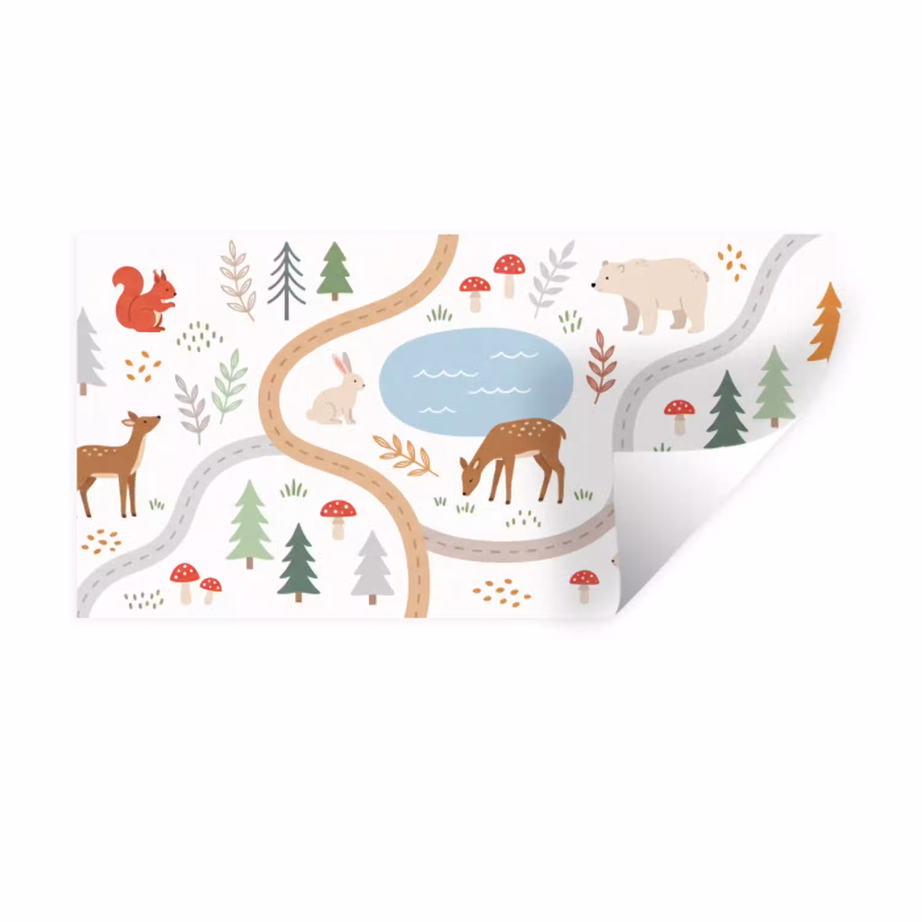 Dieren - Bos - Illustratie Muursticker klein -3d