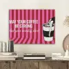 Roze - Strepen - Koffie - Maandag PET vilt klein -sfeer1