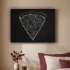 Pizzapunt - Toppings - Krijttekening Textielframe zwart klein -sfeer1