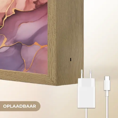 Marmer - Kleurrijk Light Box met batterij (Wandlamp) middel -USP_websiteoplaadbaarNL