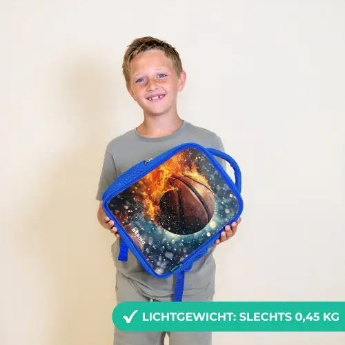 Bruisende basketbal Kinderrugzak - Blauw middel -sfeer1_NL