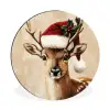 Kerst - Hert - Gewei - Rood Wandcirkel aluminium klein -3d