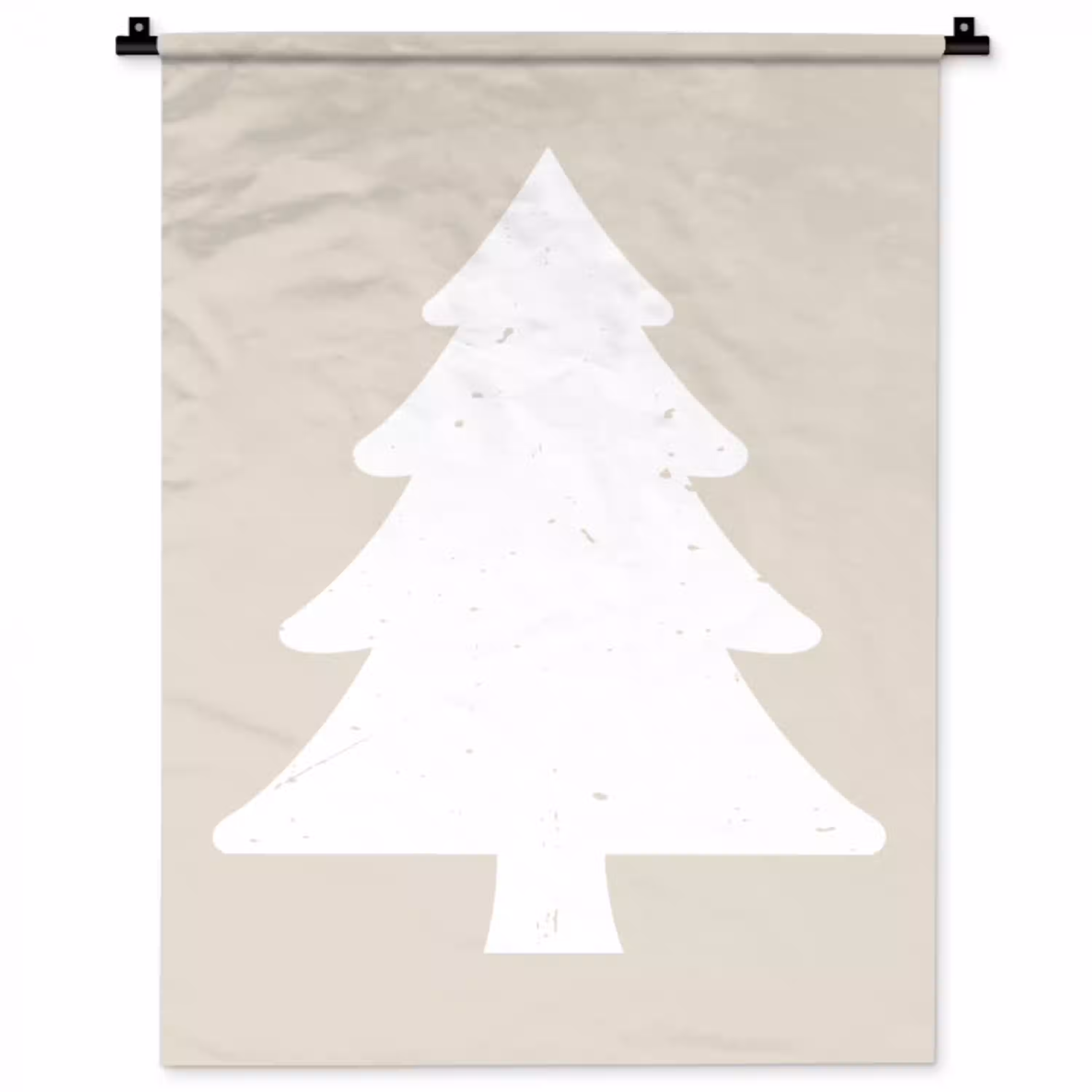 Japandi - Kerstboom - Beige - Kerstversiering Wandkleed katoen klein -zz3d