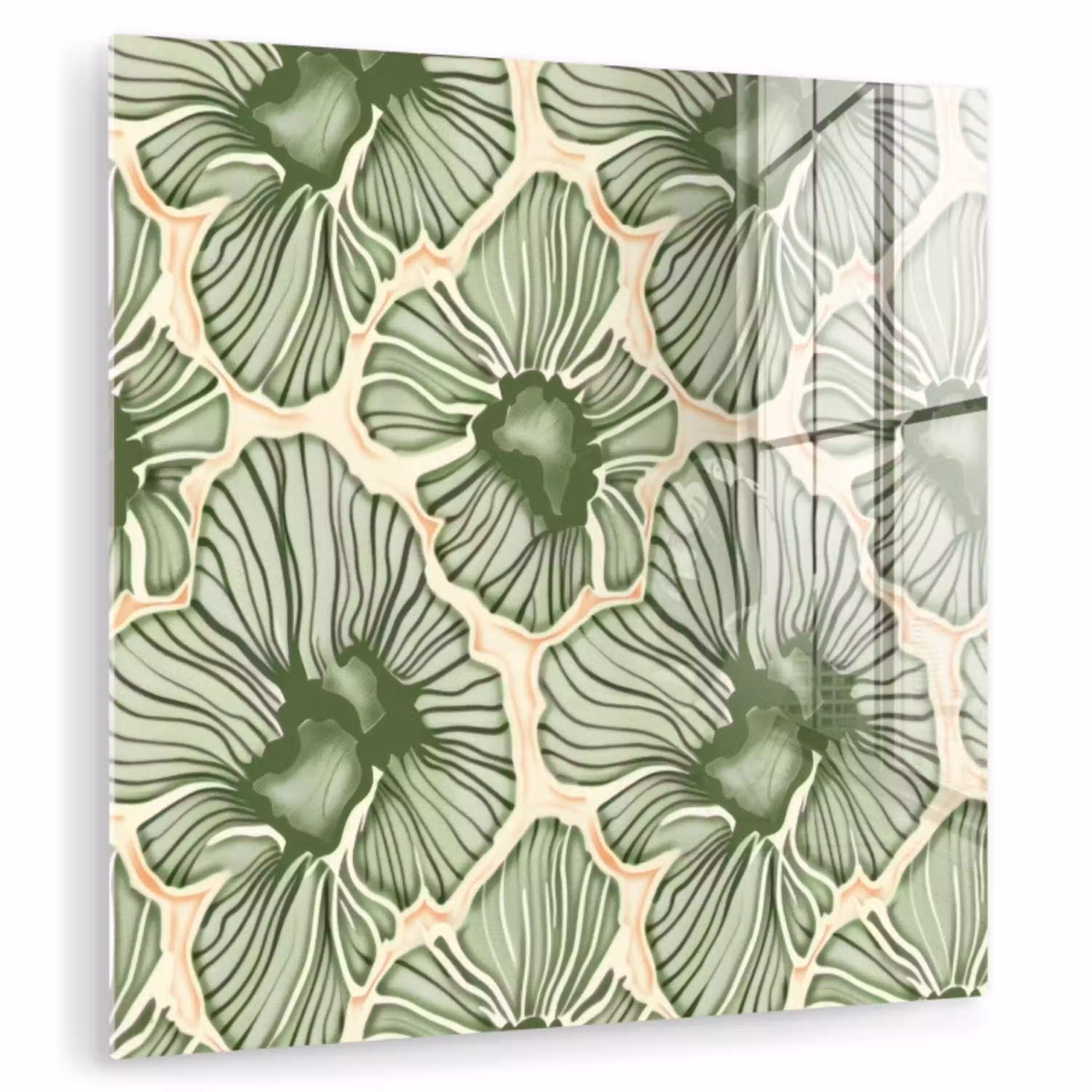 Groen - Botanisch - Bloemen - Organisch - Patroon plexiglas 5mm klein 11 -zzzproduct_nieuw