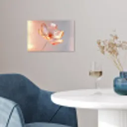 Glazen - Bloem - Roze poster papier klein -sfeer3