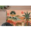 Tijger - Kleurrijk - Palmen - Cactus muismat rubber klein -closeup