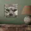 Schotse hooglander - Zwart - Wit - Hout plexiglas 5mm klein -sfeer3