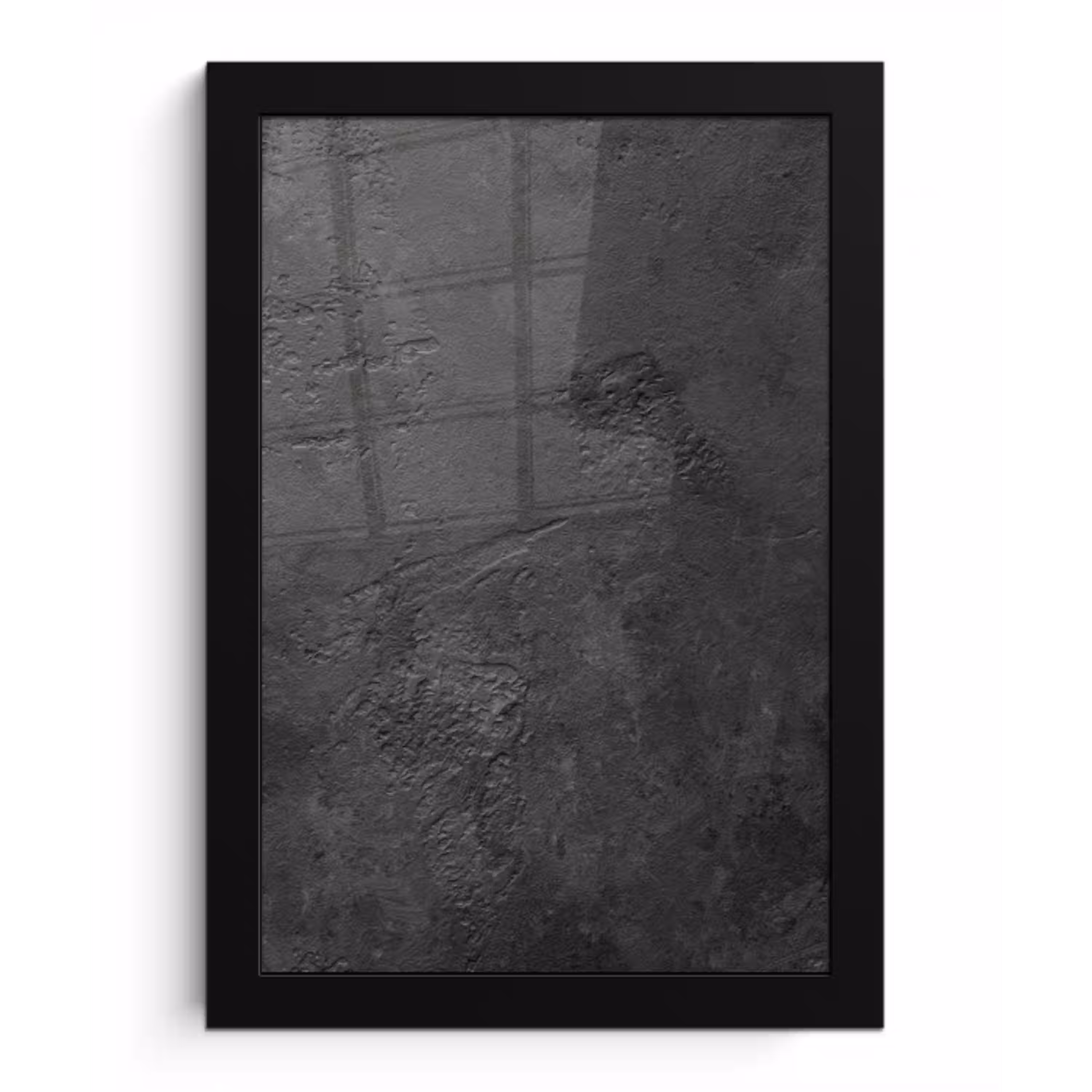 Beton - Structuur - Industrieel - Zwart - Grijs fotolijst zwart zonder passe partout klein -3d