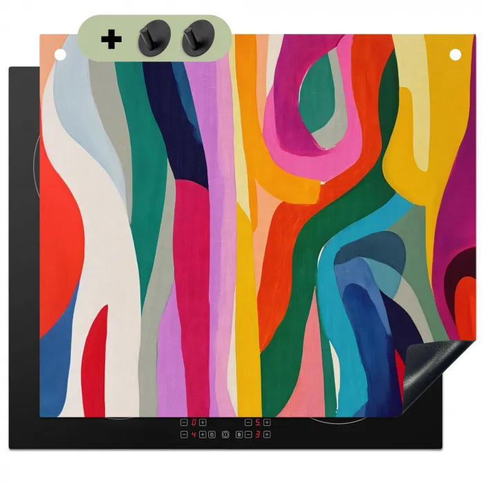 Abstract - Kleurrijk - Golven - Lijnen Inductie beschemer met haakjes middel -3d