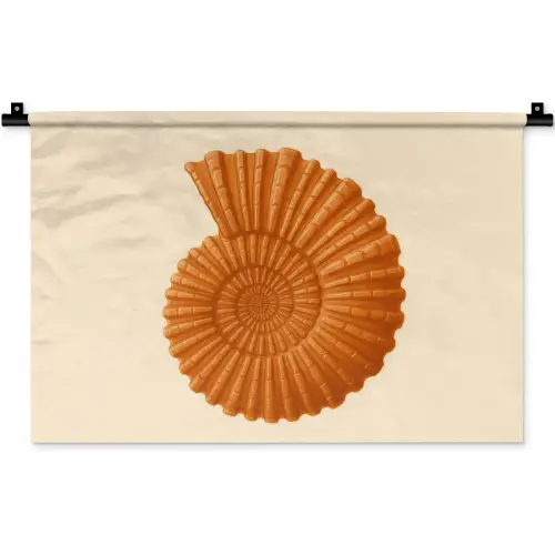 Schelp - Oranje - Ribbels Wandkleed katoen klein -zz3d