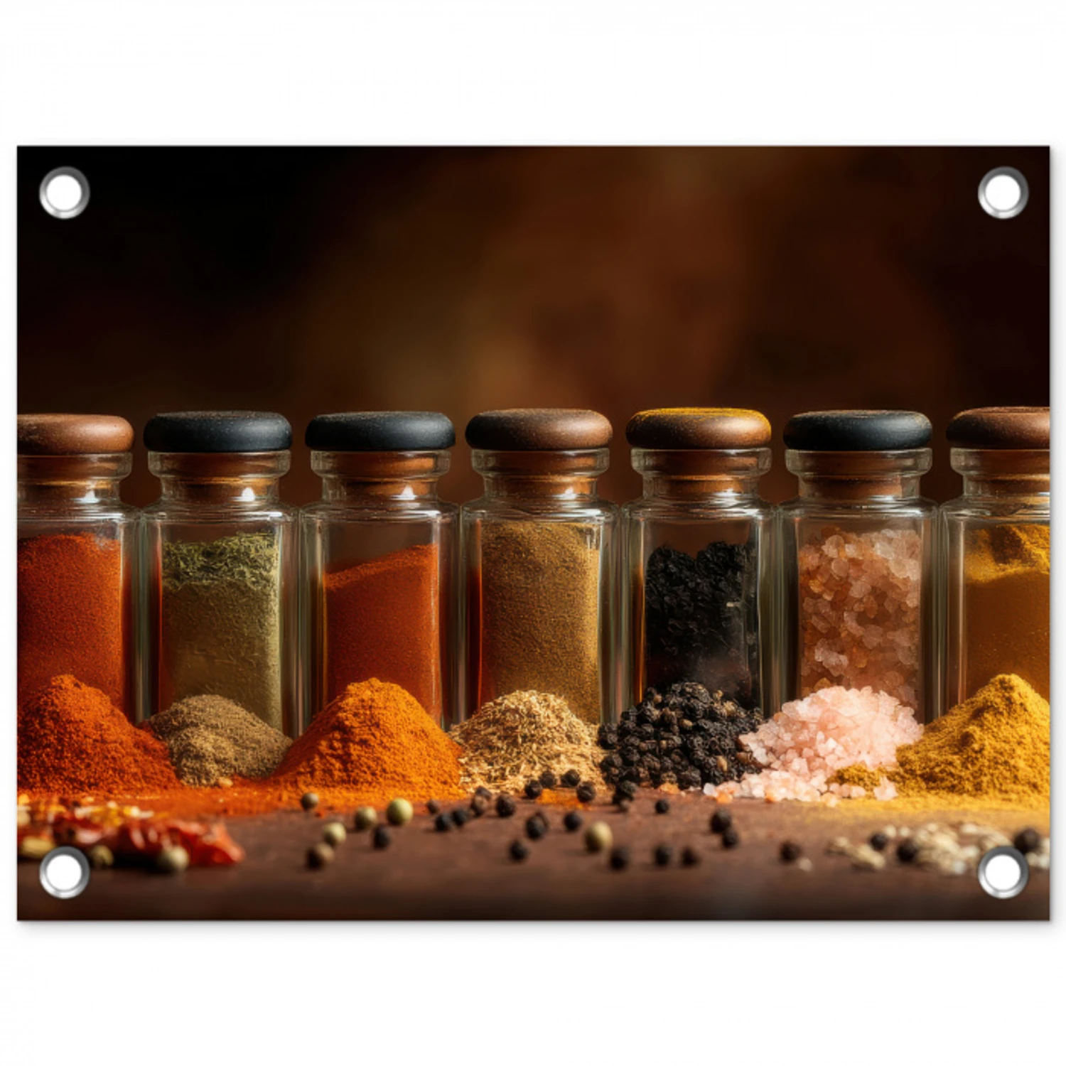 Potjes - Kruiden - Specerijen - Korrels tuinposter los doek klein -3d