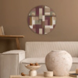 Modern - Geometrie - Kleurrijk Akoestische PET Vilt - Rond klein 838 -sfeer1