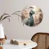 Pauw - Vogels - Bloemen - Boom - Botanisch Wandcirkel kunststof plaat 5mm dik klein -sfeer4