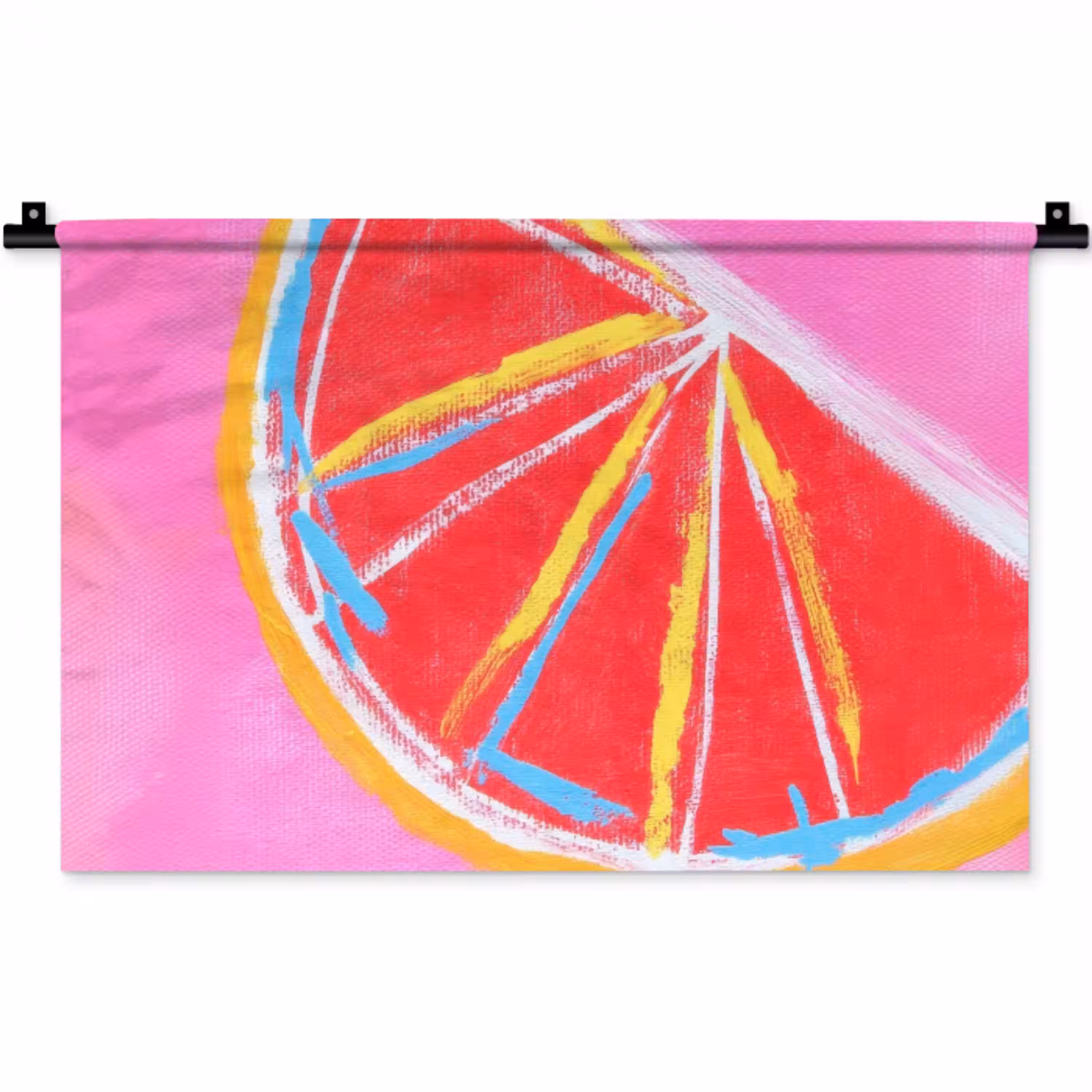 Grapefruit - Geschilderd - Roze - Strepen Wandkleed katoen klein -zz3d