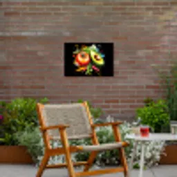 Tomaat - Avocado - Peper - Graffiti - Verf - Modern Tuinposter op houten frame 2 cm dik klein -sfeer3
