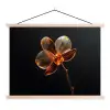 Orchidee - Doorzichtig - Bloem textielposter latten blank klein -3d