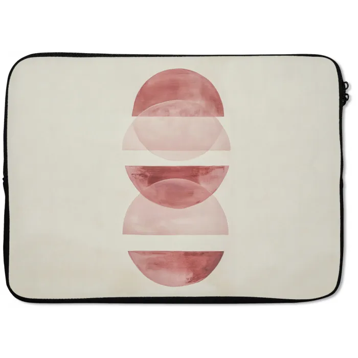 Minimalistisch - Cirkels - Roze laptophoes neopreen klein -zkaufland3dotto