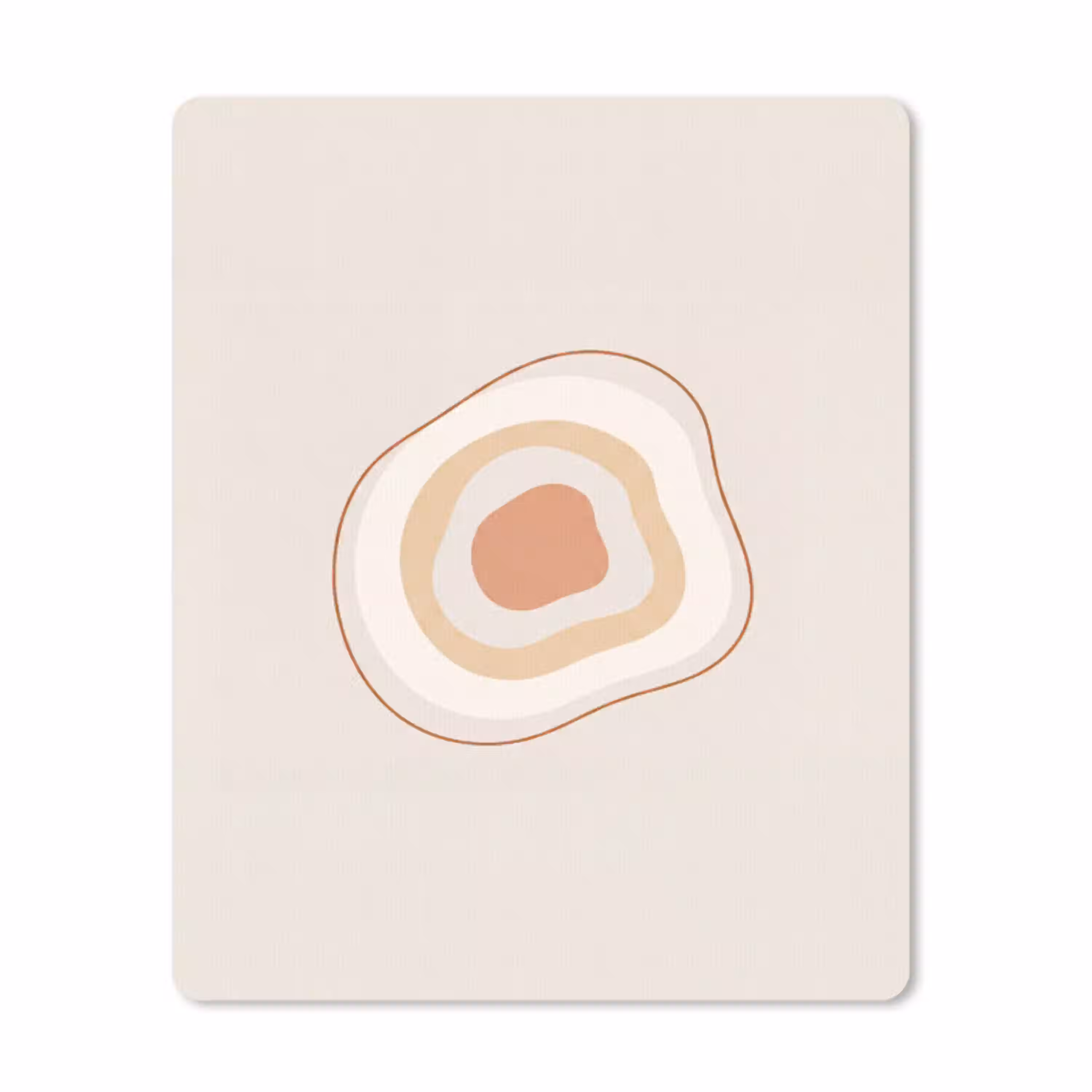 Abstract - Organisch - Modern - Beige - Kunst muismat rubber klein -3d