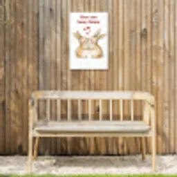 Liefde - Rood - konijn Tuinposter op houten frame 2 cm dik klein -sfeer4