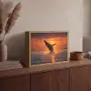 Walvis - Zon - Zee Light Box met batterij (Wandlamp) middel -sfeer2