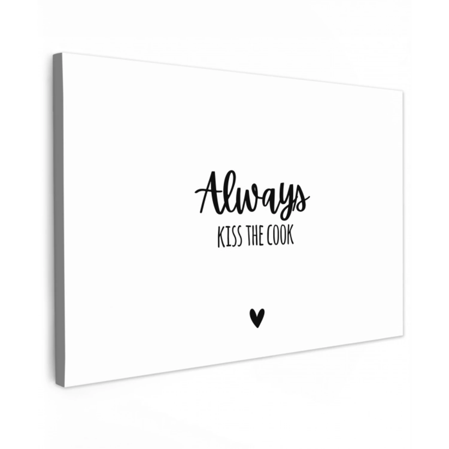 Always kiss the cook - Koken - Kok - Keuken - Spreuken canvas 2cm klein -z3d