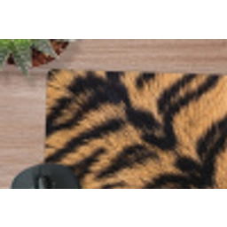 Realistisch - Tijgervacht - Zwart muismat rubber klein -closeup