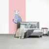 Kat - Illustratie - Minimalistisch - Roze fotobehang vinyl groot -slaapkamer