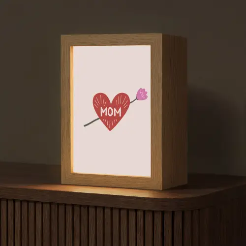 Hart - Rood - Bloem - Moeder Light Box met kabel (Tafellamp) klein -z3d_website
