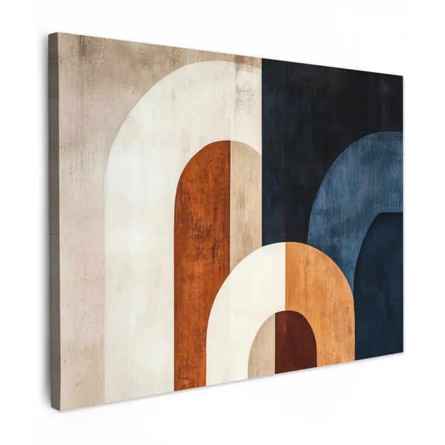 Canvas schilderij - Abstract - Vormen - Donkerblauw