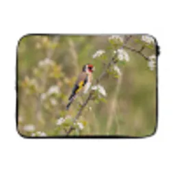 Putter - Bloesem - Lente - Natuur - Kleurrijk laptophoes neopreen klein -3d