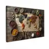 Wereldkaart - Specerijen - Kleurrijk Tuinposter op houten frame 2 cm dik klein -3d
