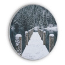 Steiger - Meer - Sneeuw - Bergen - Rustgevend Akoestische PET Vilt - Rond klein -3d