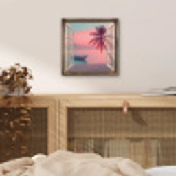 Doorkijk - Strand - Palmboom - Tropisch aluminium wit klein -sfeer3